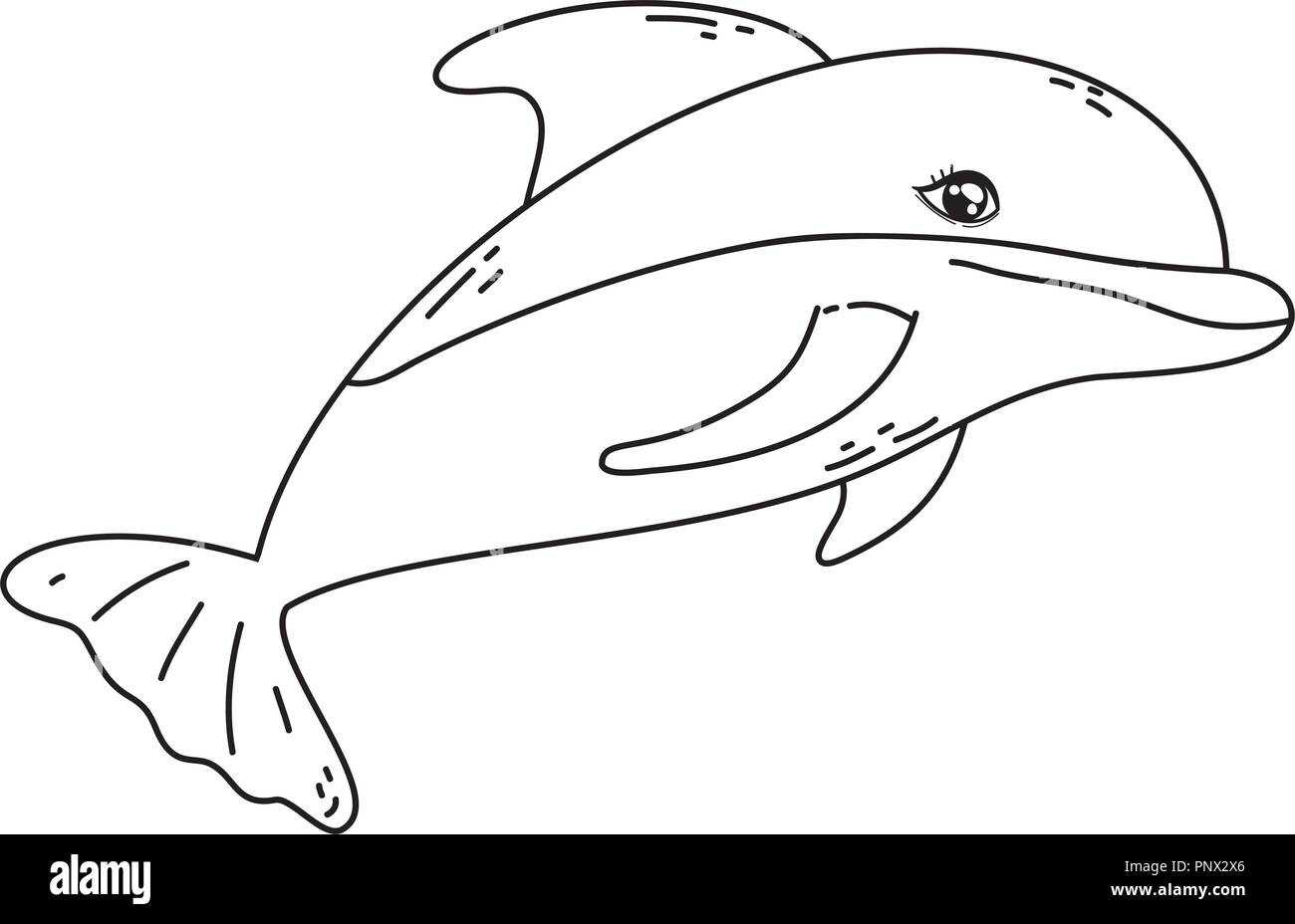 Übersicht Dolphin tropischen wilden Tier Stock Vektor