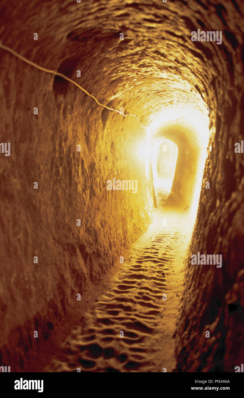 Die Türkei. Unterirdische Stadt Kaymakli. Tunnel. Region Kappadokien. Stockfoto