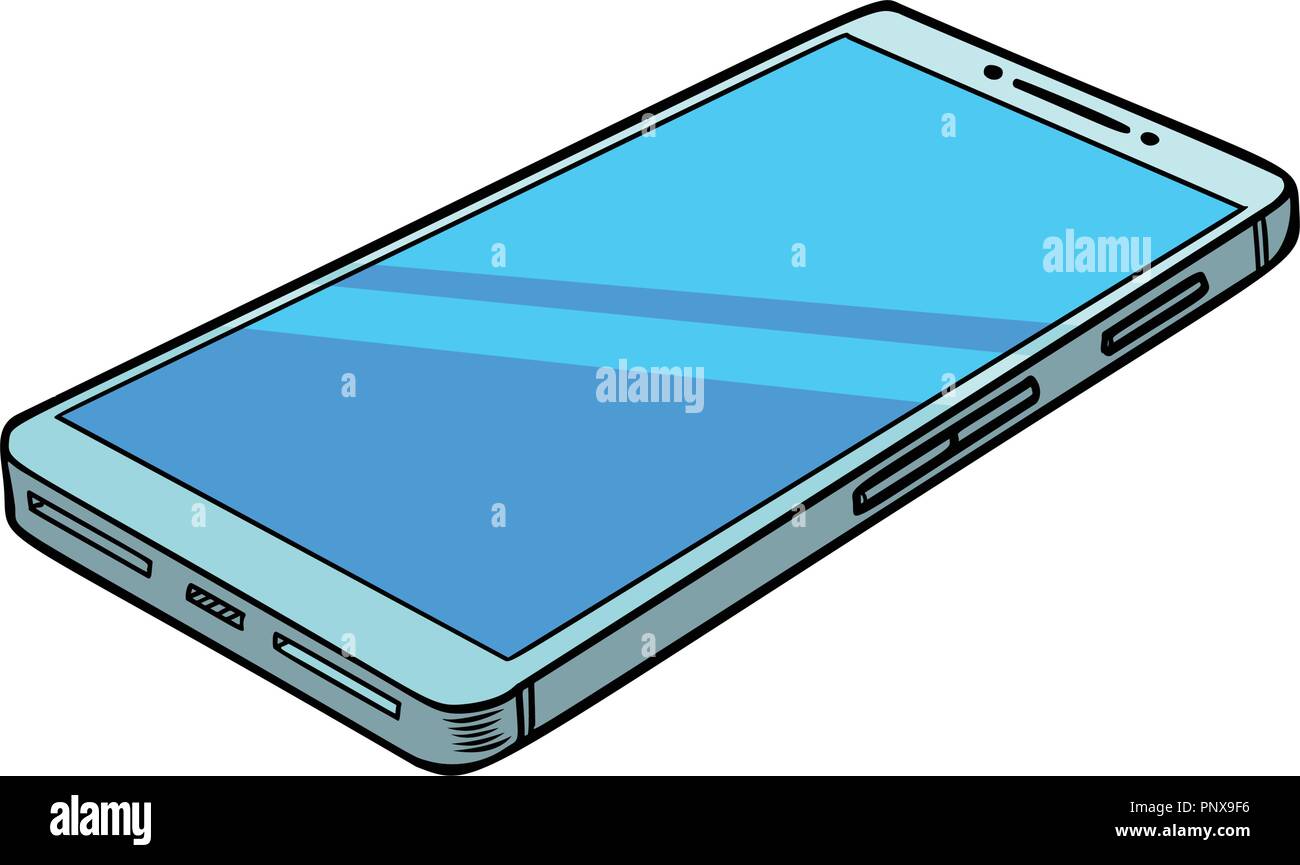 Smartphone Telefon isolieren auf weißem Hintergrund Stock Vektor