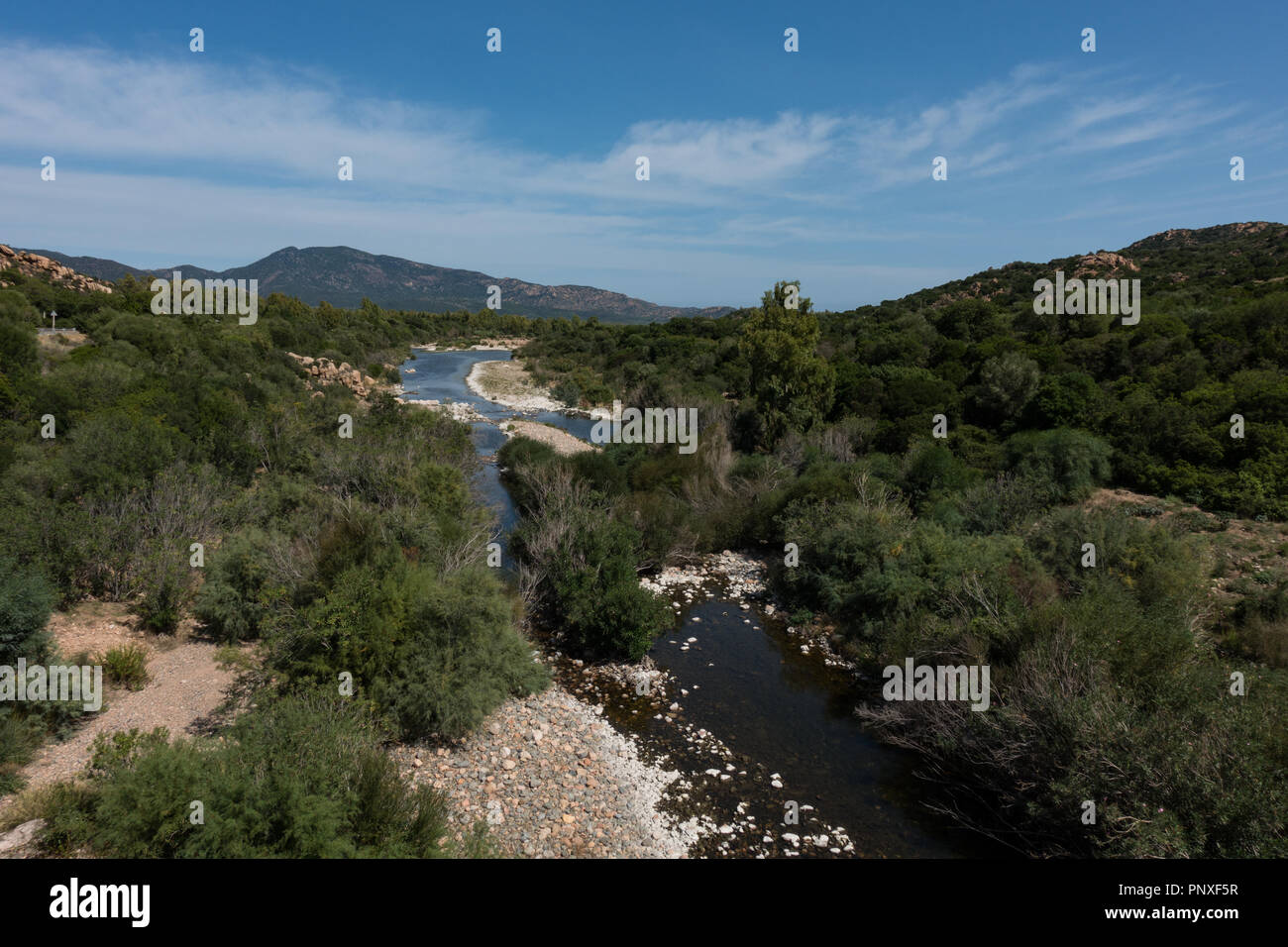 Riu Picocca und die Landschaft. Süden von Sardinien, Italien Stockfoto