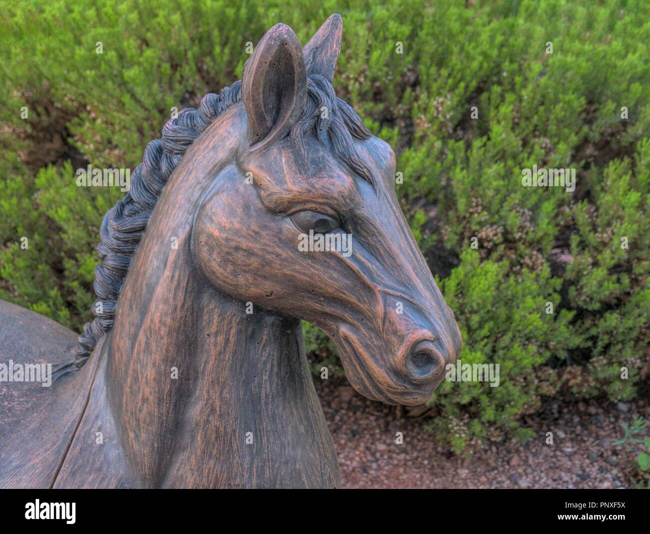 Schönes Design eines Pferdes Kunst als einen Stuhl in Sedona, Arizona. Stockfoto