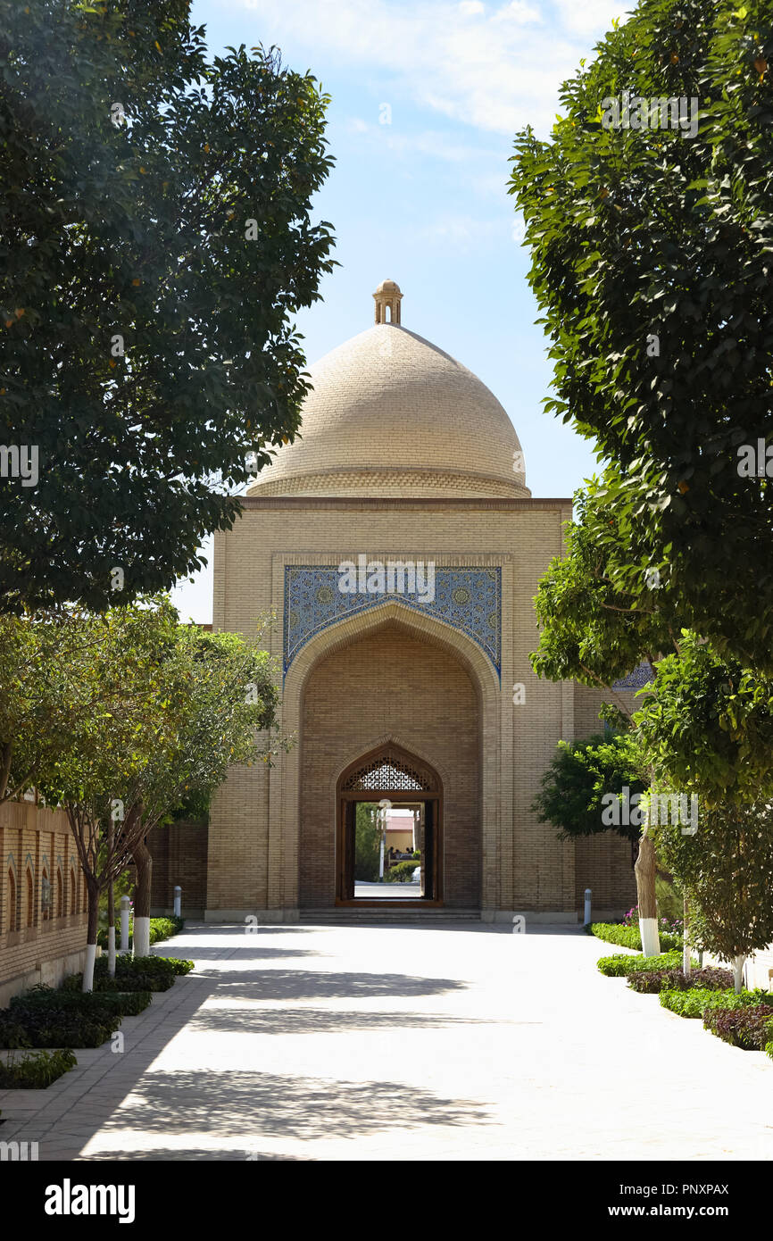 Buchara, Usbekistan - 28. August 2016: Einrichtung der Gedenkstätte von Khoja Bakhouddin Naqshbandi, ein wichtiger Wallfahrtsort für den Islam. Stockfoto