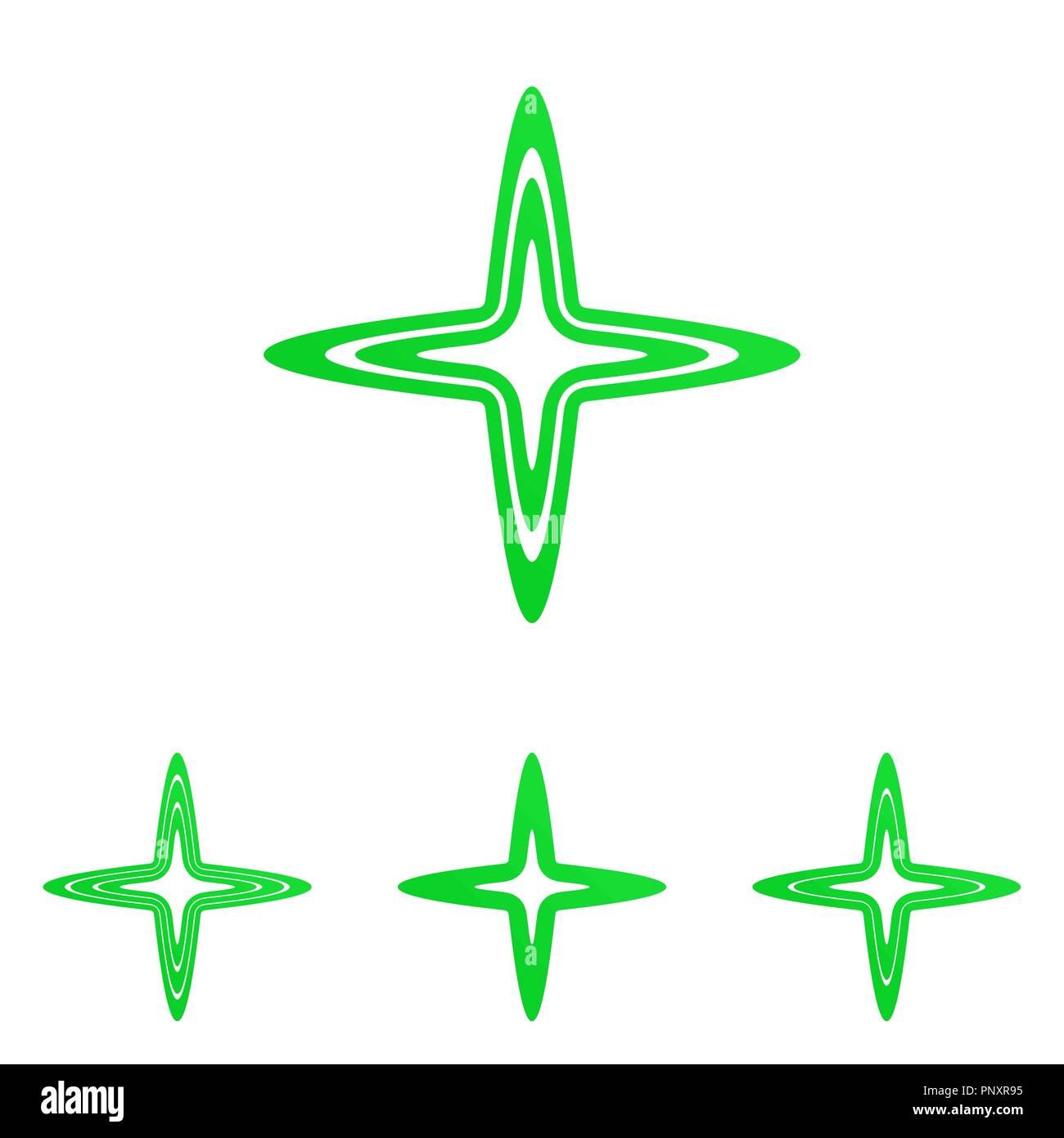 Grüne Linie star Logo Design Sets Stock Vektor