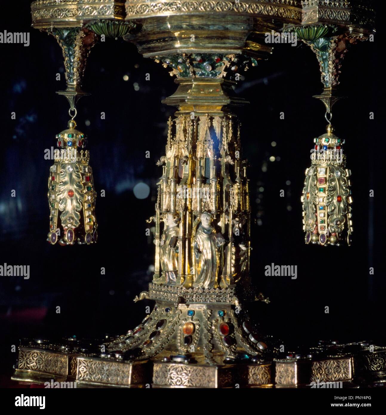 Corpus Monstranz, die Kathedrale von Girona (Detail), aus dem 15. Jahrhundert. Museum: CATEDRAL DE GIRONA. Autor: ARTAU, Francesc. Stockfoto