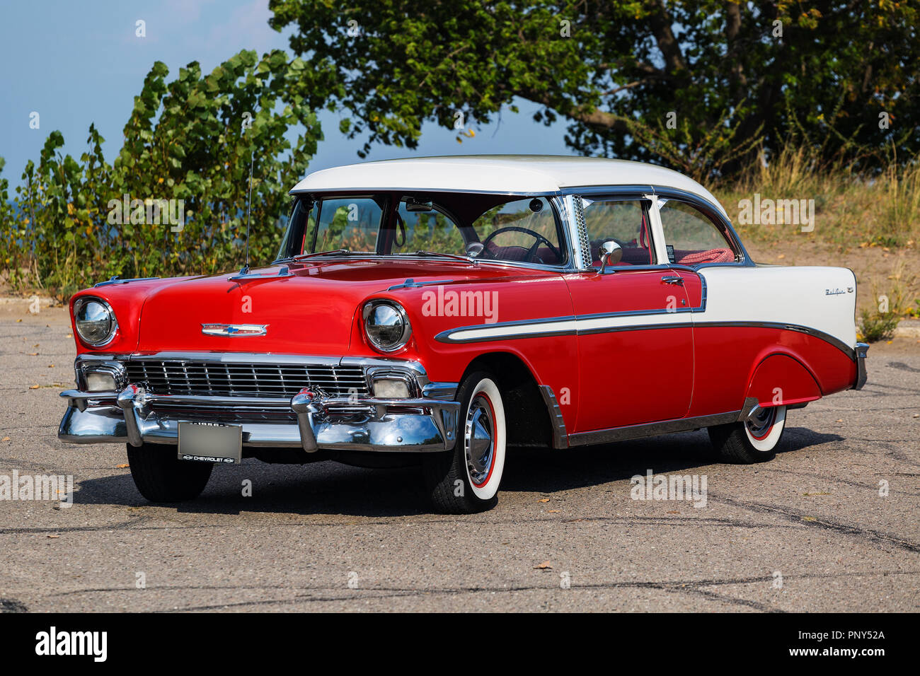 1956 Chevrolet Bel Air 2-türiges Hardtop Stockfoto