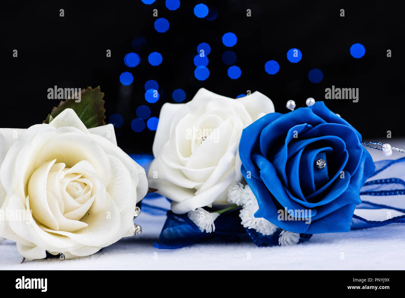 Hochzeit Knopfloch und Corsage Stockfoto