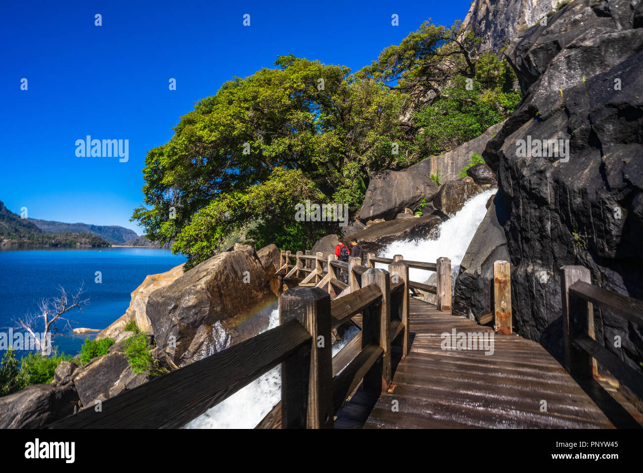 Wasserfall in Hetch Hetchy Stockfoto