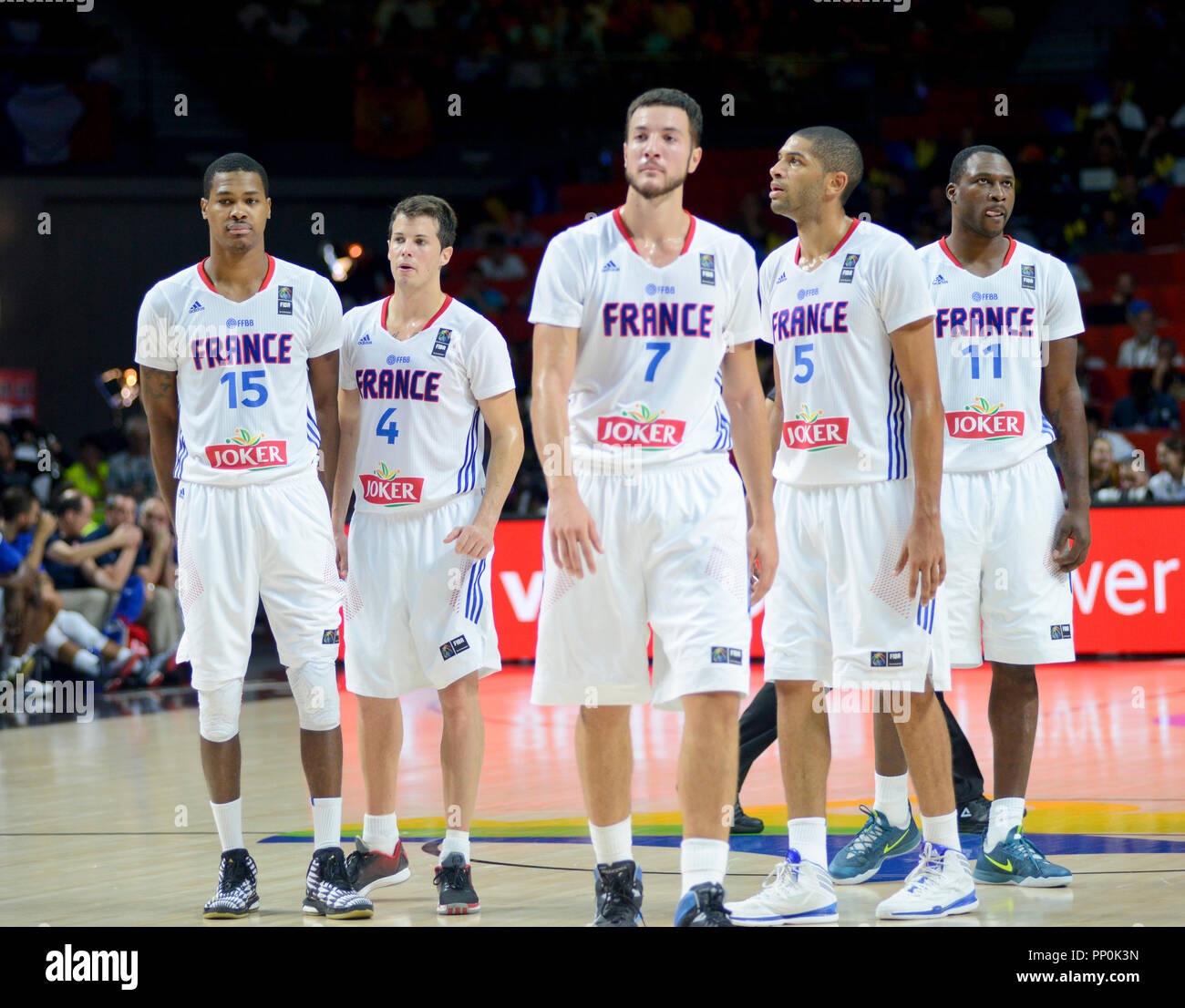 Frankreich Basketball Nationalmannschaft. FIBA Wm Spanien 2014 Stockfoto