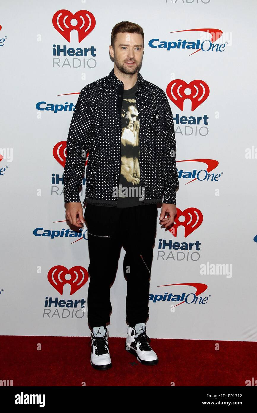 Las Vegas, USA. 22 Sep, 2018. Justin Timberlake in der Ankunftshalle für 2018 iHeartRadio Music Festival - SA, T-Mobile Arena, Las Vegas, NV 22. September 2018. Credit: JA/Everett Collection/Alamy leben Nachrichten Stockfoto