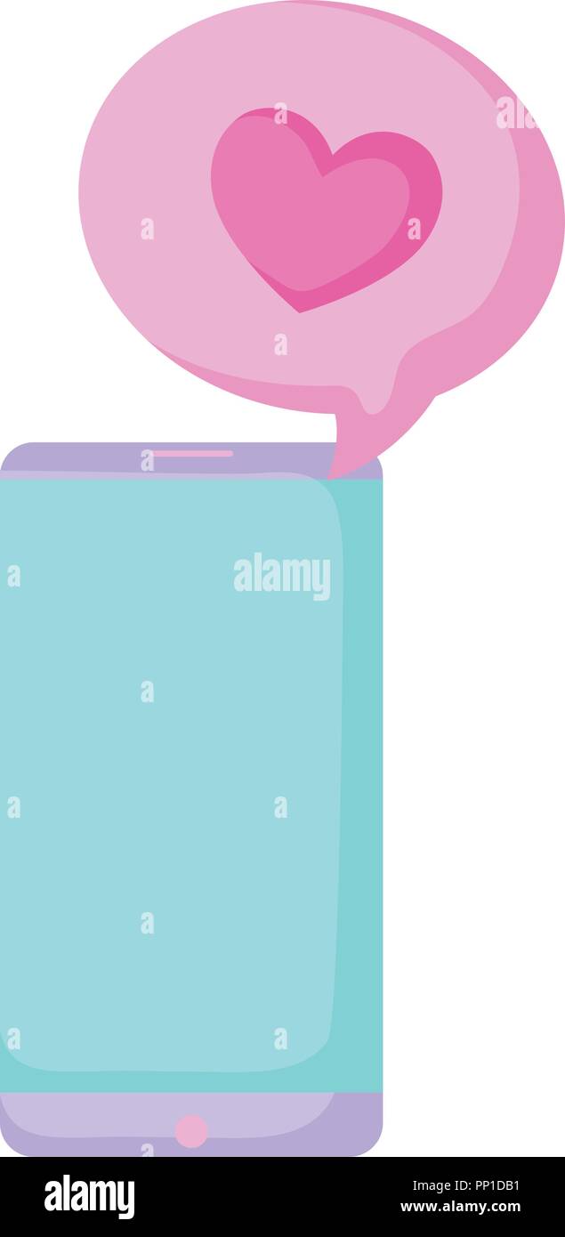 Handy Und Sprechblase Mit Herz Symbol Auf Weissem Hintergrund Vector Illustration Stock Vektorgrafik Alamy
