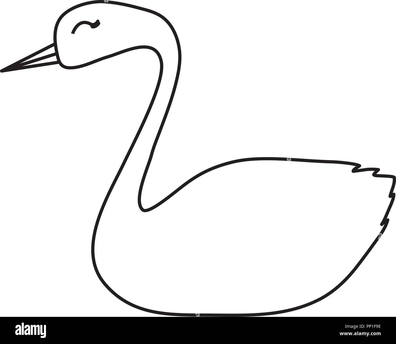 Swan Symbol auf weißem Hintergrund, Vector Illustration Stock Vektor