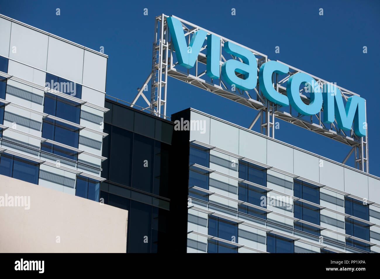 Ein logo Zeichen außerhalb einer Anlage von Viacom in Los Angeles, Kalifornien am 15 September, 2018 besetzt. Stockfoto