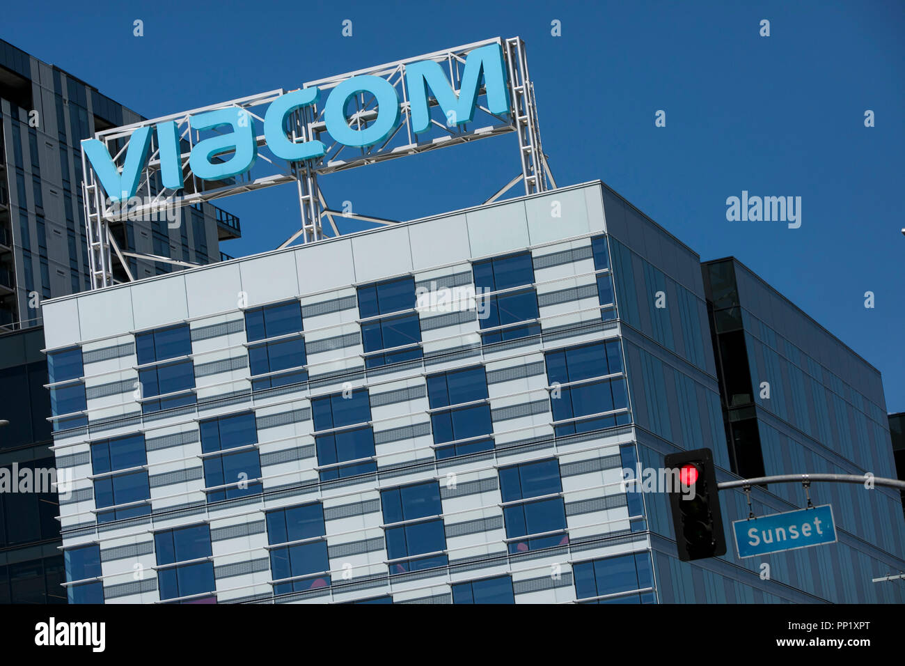 Ein logo Zeichen außerhalb einer Anlage von Viacom in Los Angeles, Kalifornien am 15 September, 2018 besetzt. Stockfoto