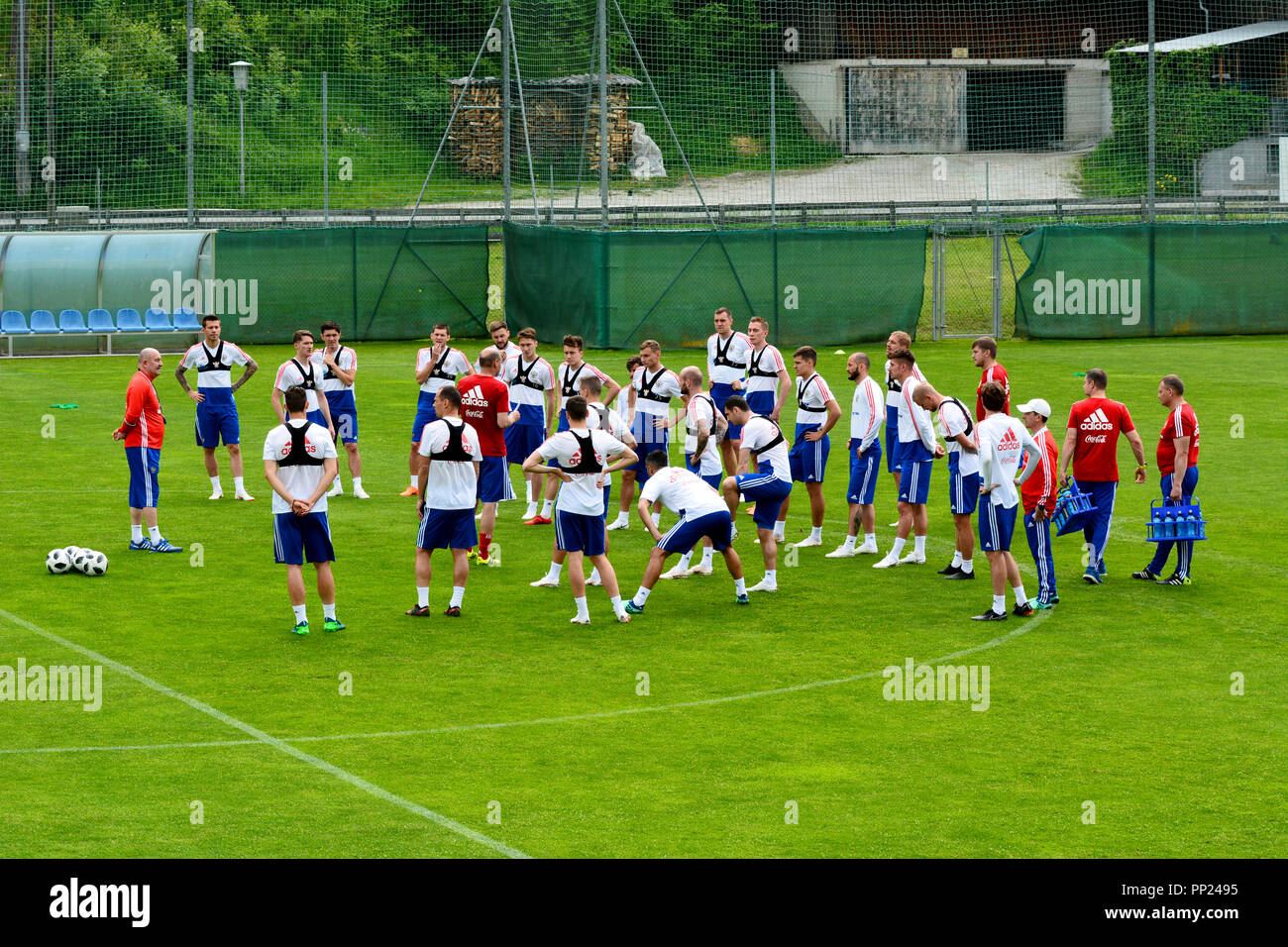 Neustift, Tirol, Österreich - Mai 22., 2018. Nationalmannschaft von Russland beim Training während der Trainingslager in Neustift, Österreich. Stockfoto