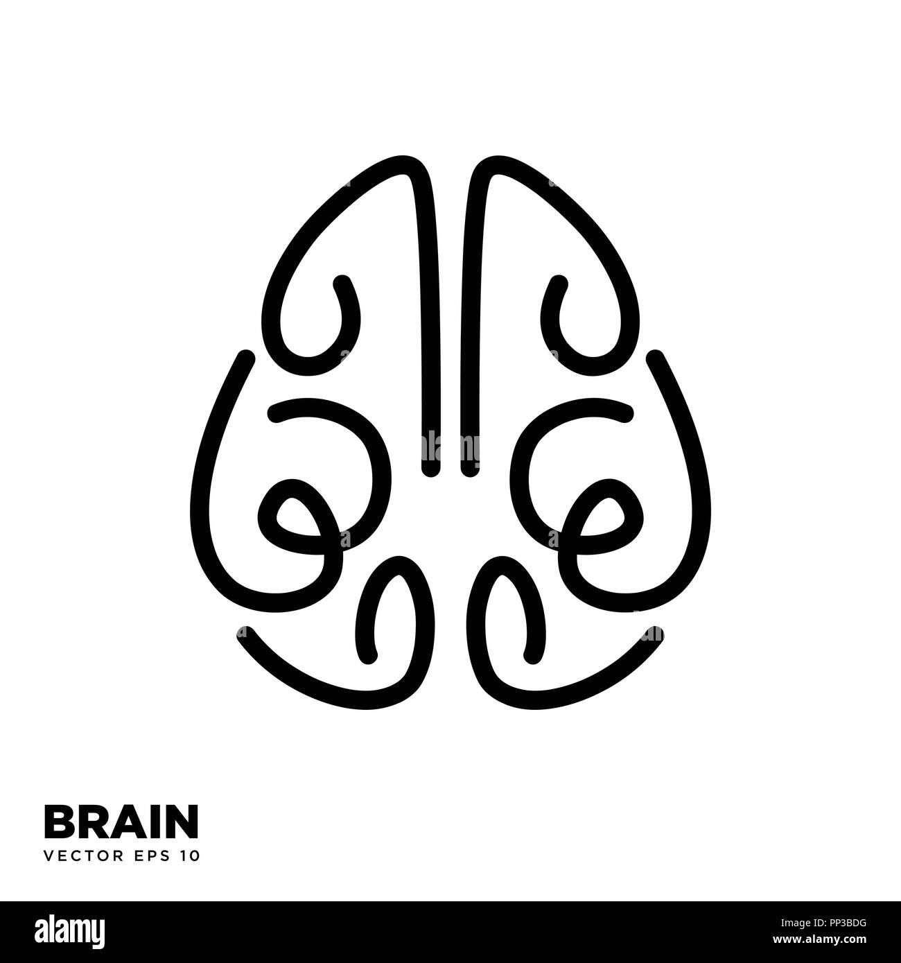 Gehirn silhouette Symbol design vector Vorlage eps 10, Denken Idee Konzept Stock Vektor