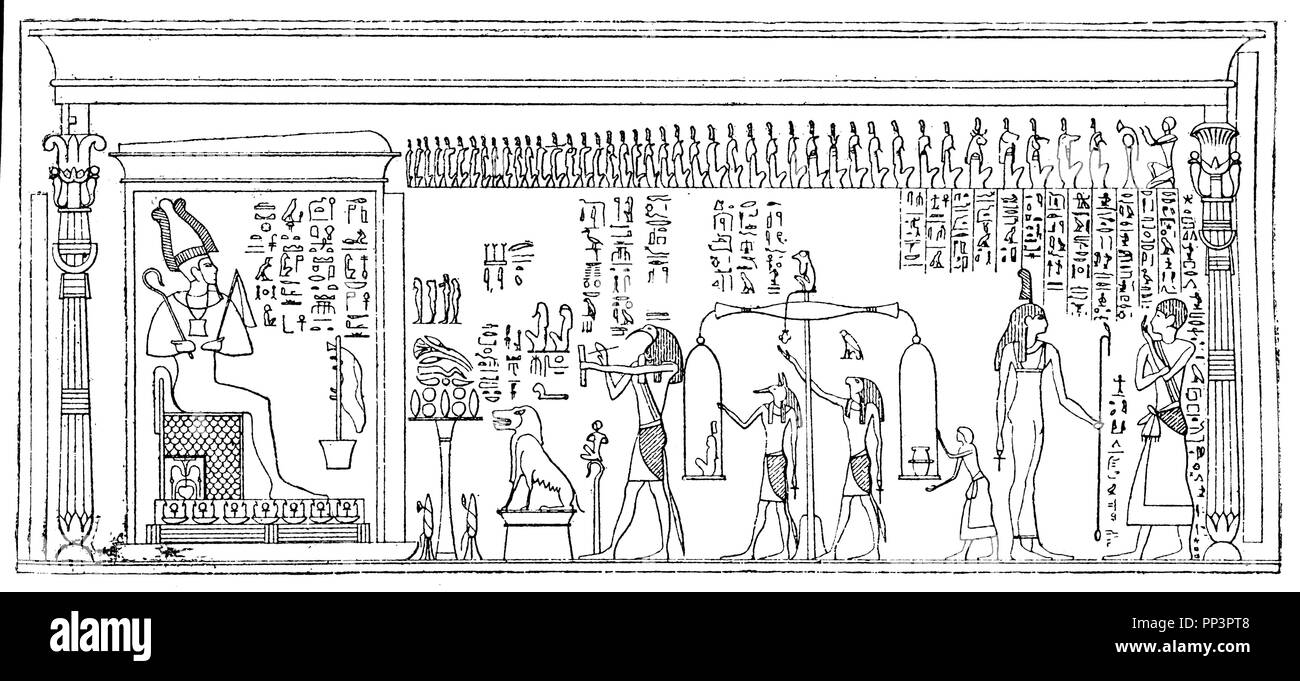 Ägyptische Darstellung des Todes Hof, 1885 Stockfoto