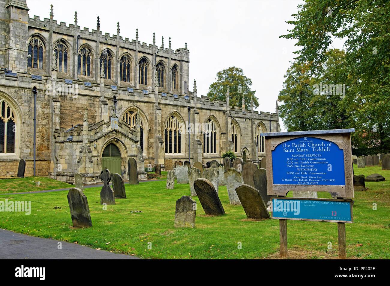 St Mary's Church, im Tickhill, Doncaster, South Yorkshire. Stockfoto