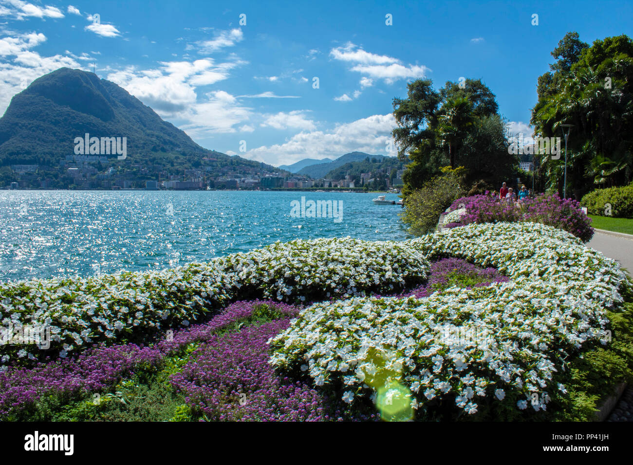 Lugano und seine Farben Stockfoto