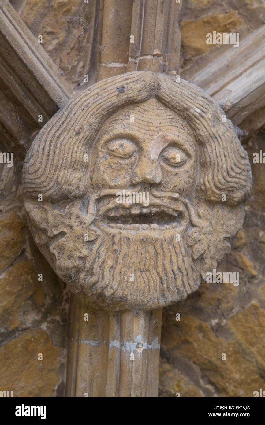 Abbildung Kopf, Jungfrau Maria Kirche, Chipping Norton; Cotswolds; England; UK Stockfoto