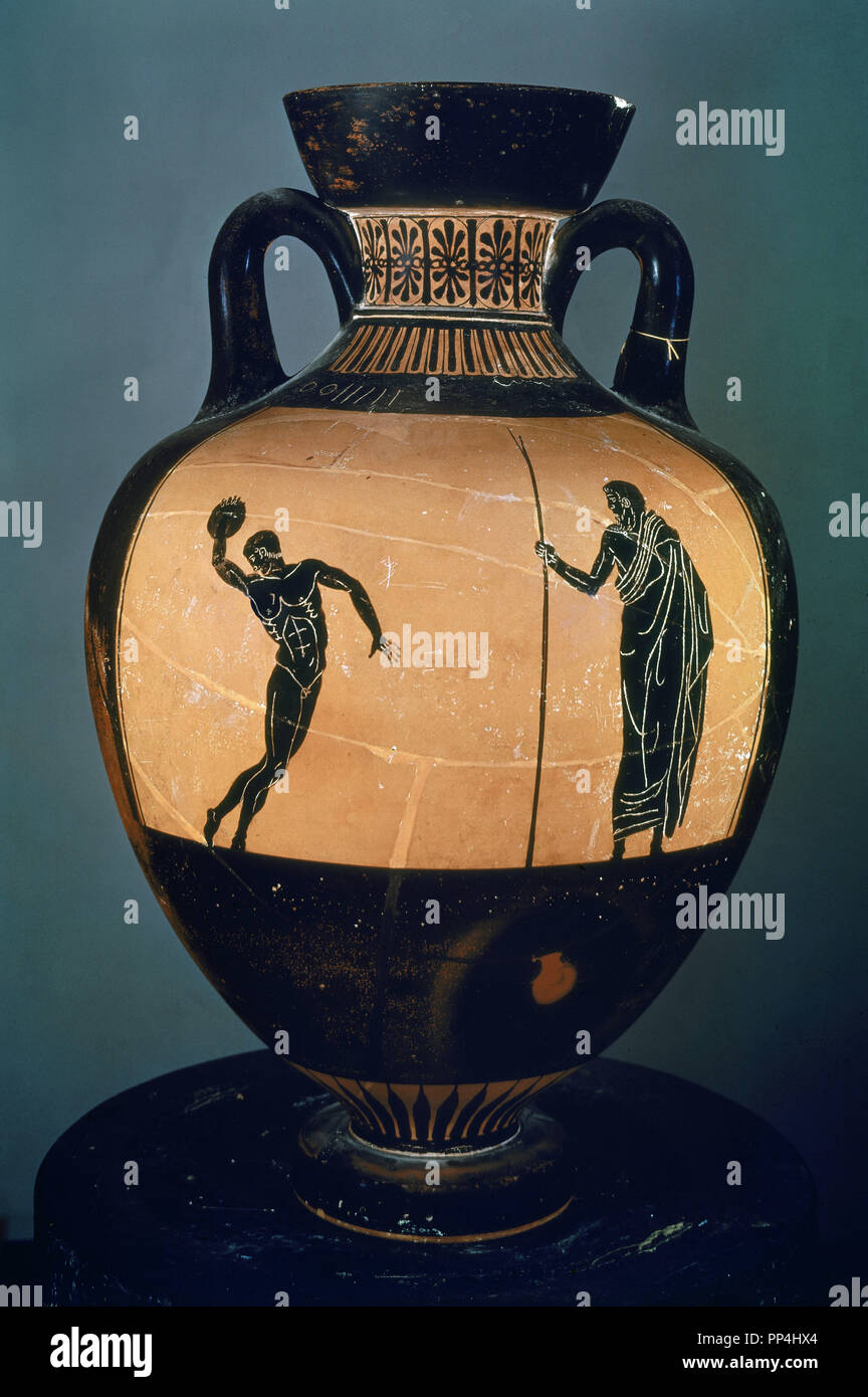 Anfora panatenaica in terracotta Fotos und Bildmaterial in hoher