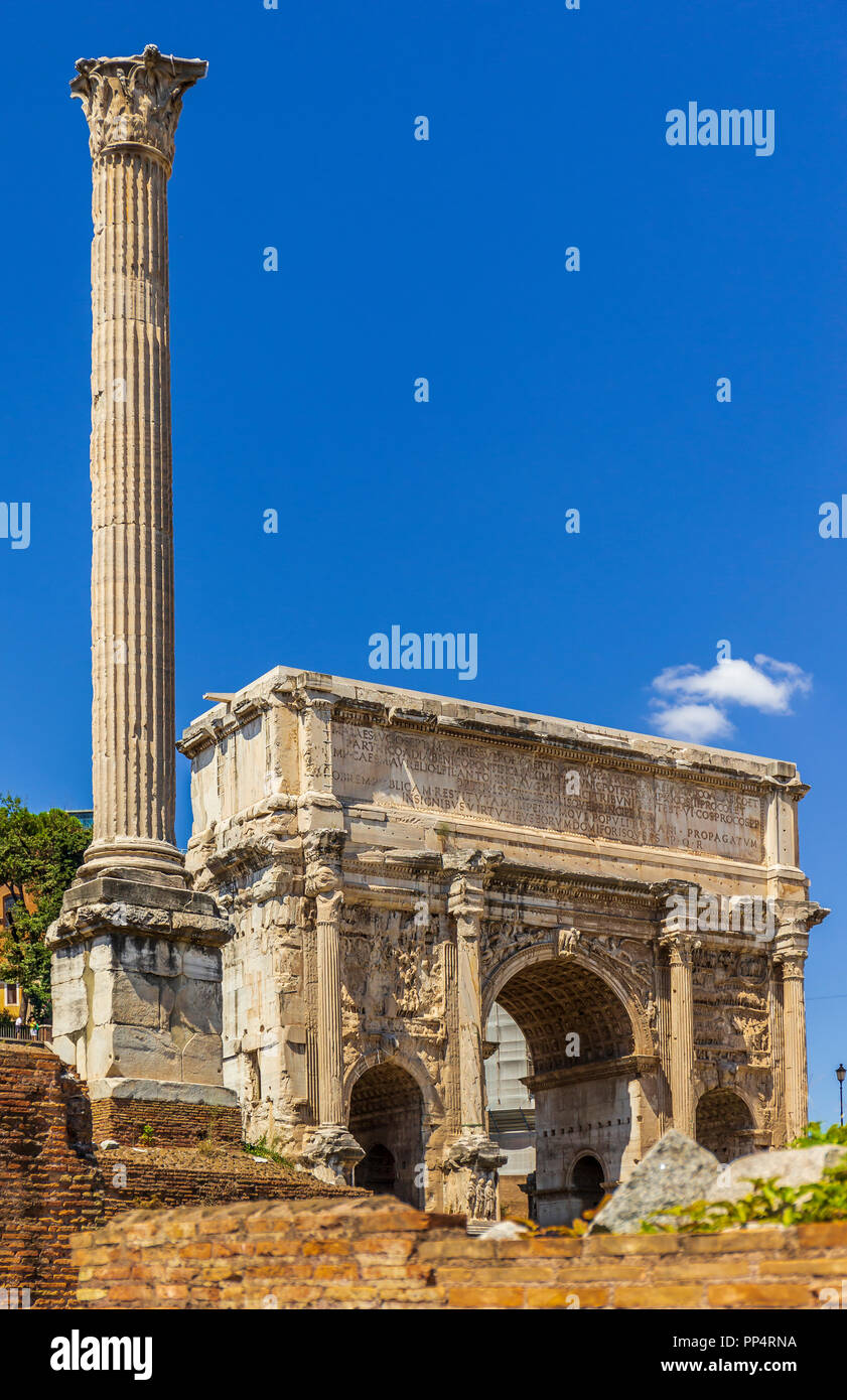 Forum Romanum vom Capitol Hill Stockfoto