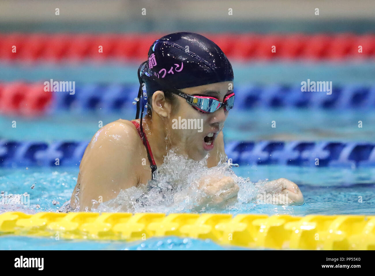 Yokohama International Swimming Centre, Kanagawa, Japan. 22 Sep, 2018. Mikika Serizawa, 22. SEPTEMBER 2018 - Schwimmen: 2018 Japan Para Schwimmen Meisterschaften der Frauen 100 m Brust SB14 Wärme bei Yokohama International Swimming Centre, Kanagawa, Japan. Credit: YUTAKA/LBA SPORT/Alamy leben Nachrichten Stockfoto