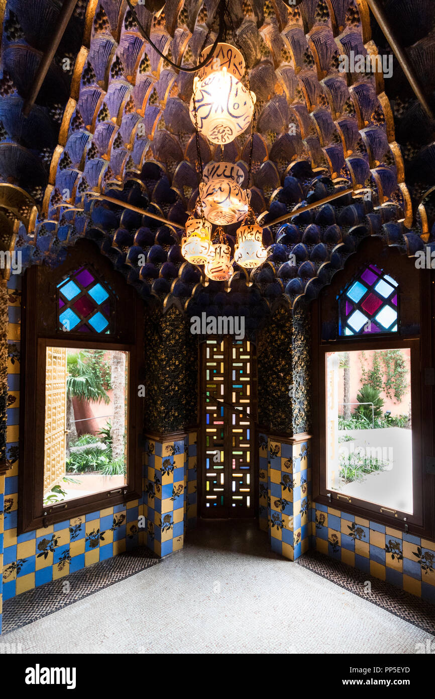 Casa Vicens, 1885, von Antoni Gaudí. Barcelona. Stockfoto