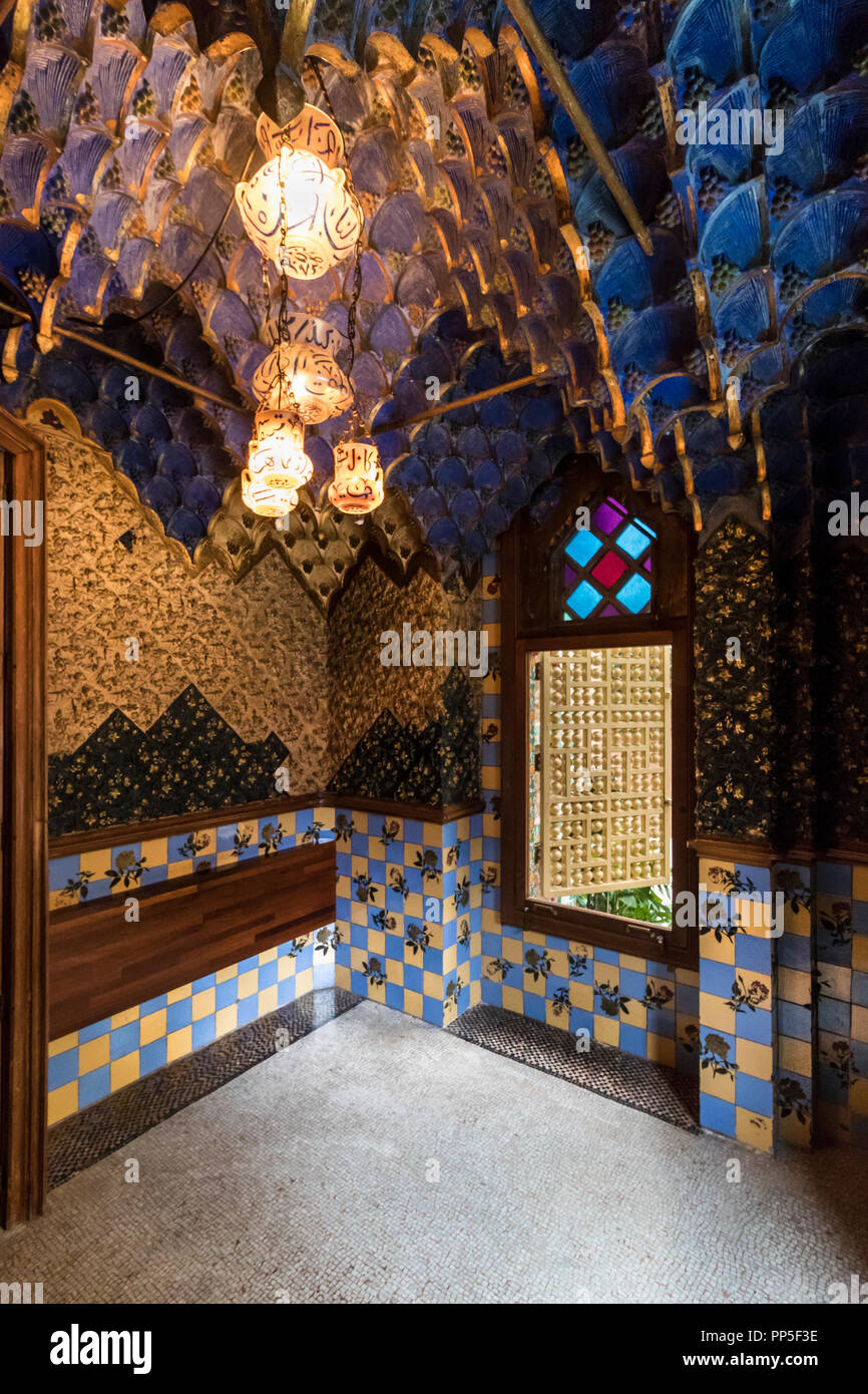 Casa Vicens, 1885, von Antoni Gaudí. Barcelona. Stockfoto