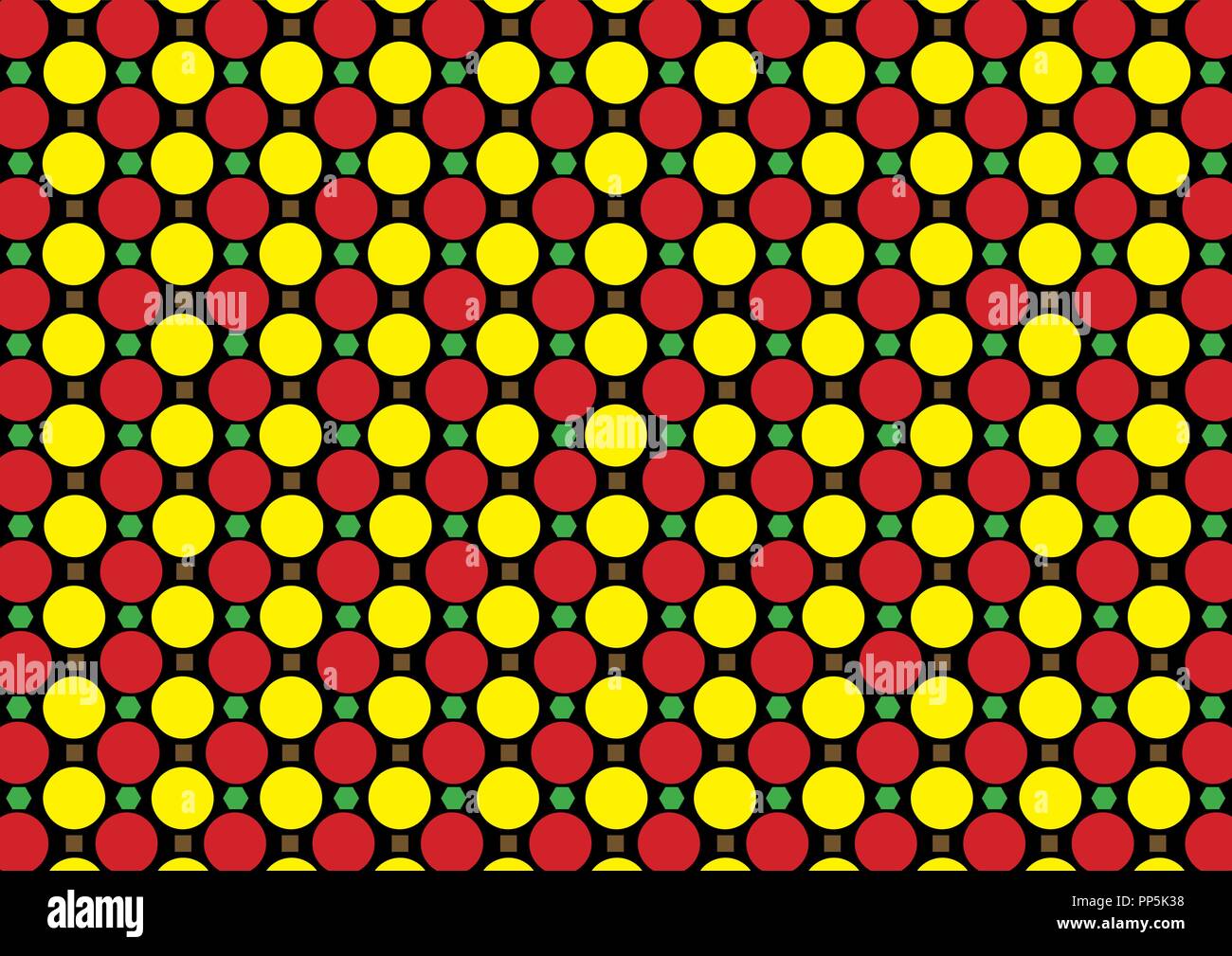 Rot Gelb Grün Braun geometrischer Figuren wand Textur Hintergrund, Vector Illustration Stock Vektor
