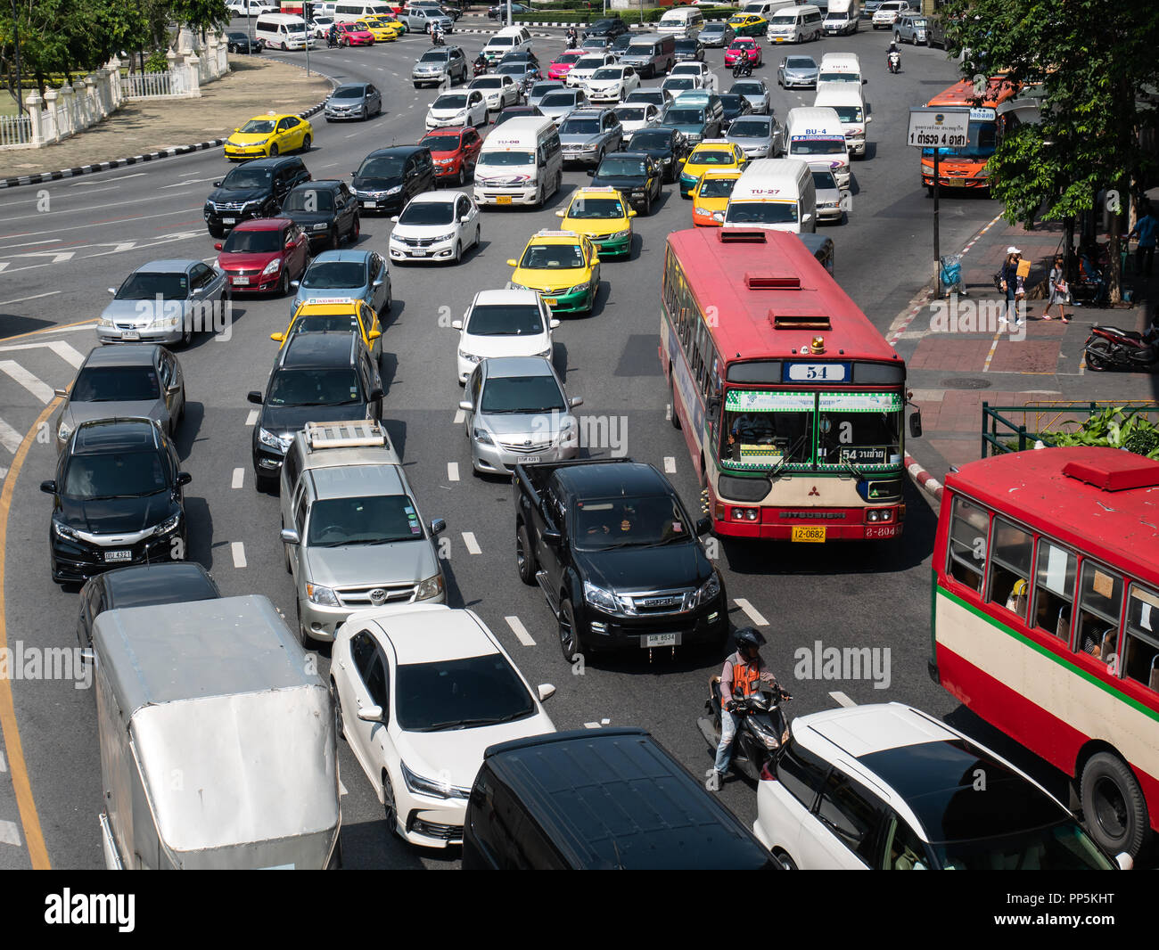 Bangkok, Thailand - 20 April, 2018: Stau in Bangkok. Stockfoto