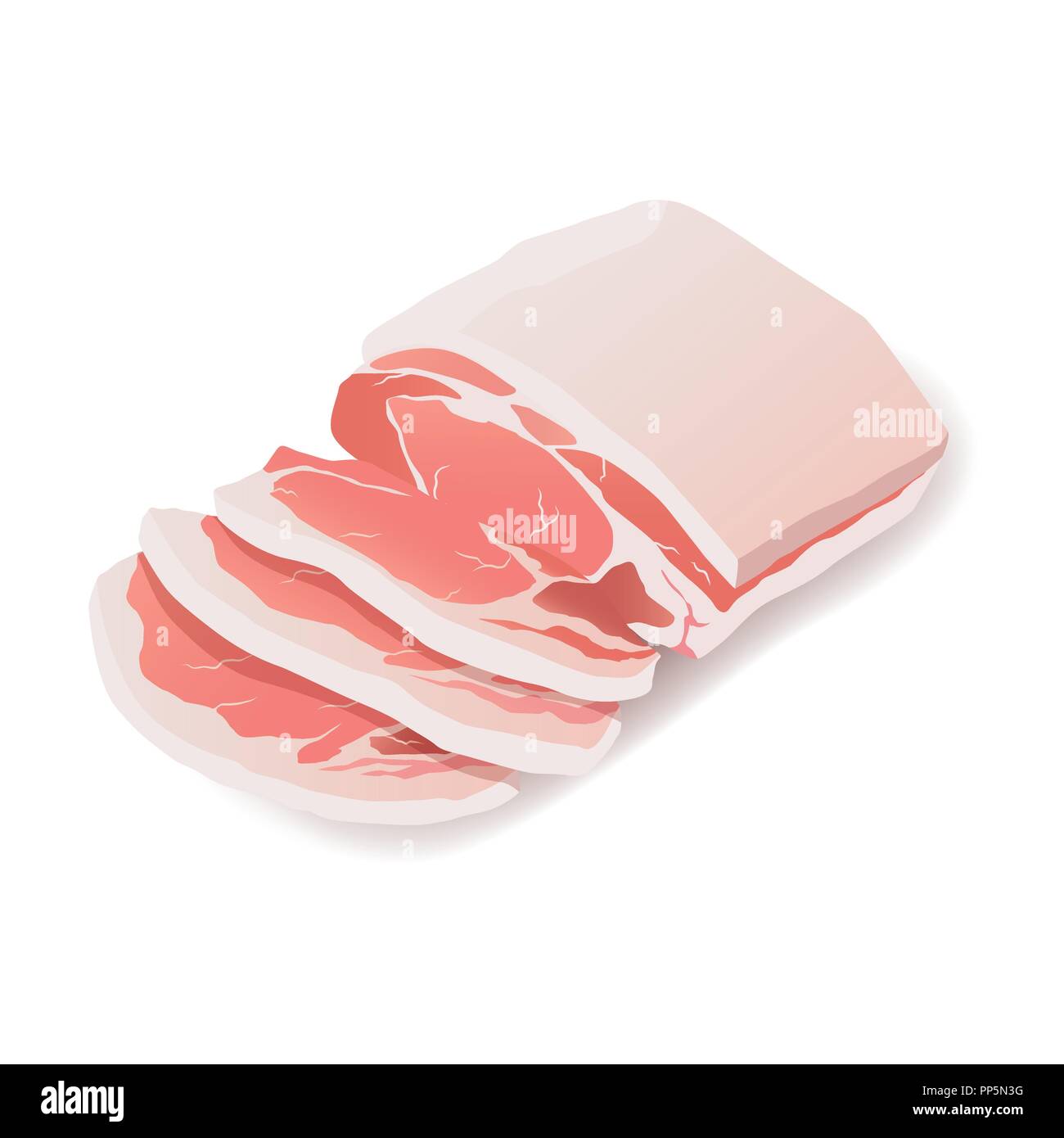 Rohes Schweinefleisch steak Vektor Fleisch Symbol auf weißem Stock Vektor