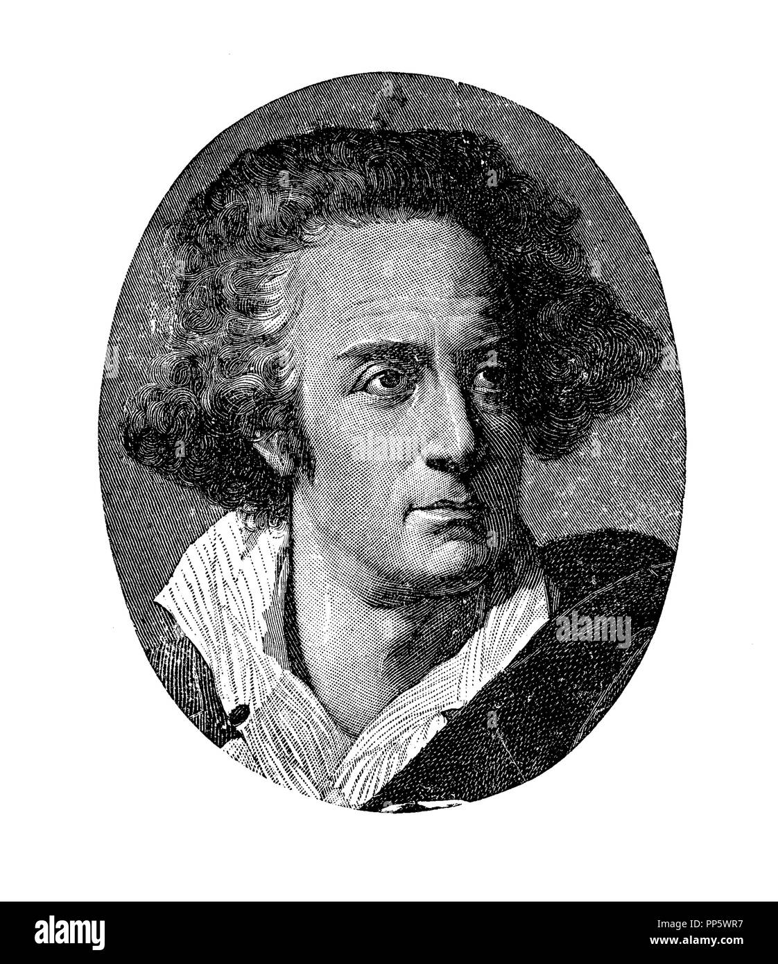 Jahrgang Porträt des Grafen Vittorio Alfieri (1749-1803), italienischer Dramatiker und Lyriker, Gründer der italienischen Tragödie Stockfoto