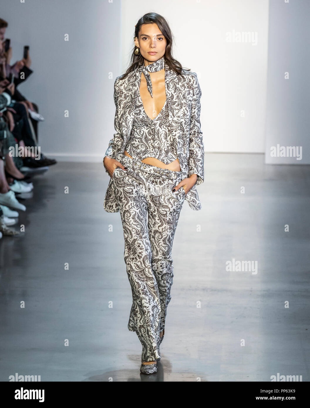 NEW YORK, NY - 10. September 2018: charlee Fraser geht der Start- und Landebahn an der Zimmermann Frühling Sommer 2019 fashion show während der New York Fashion Week Stockfoto