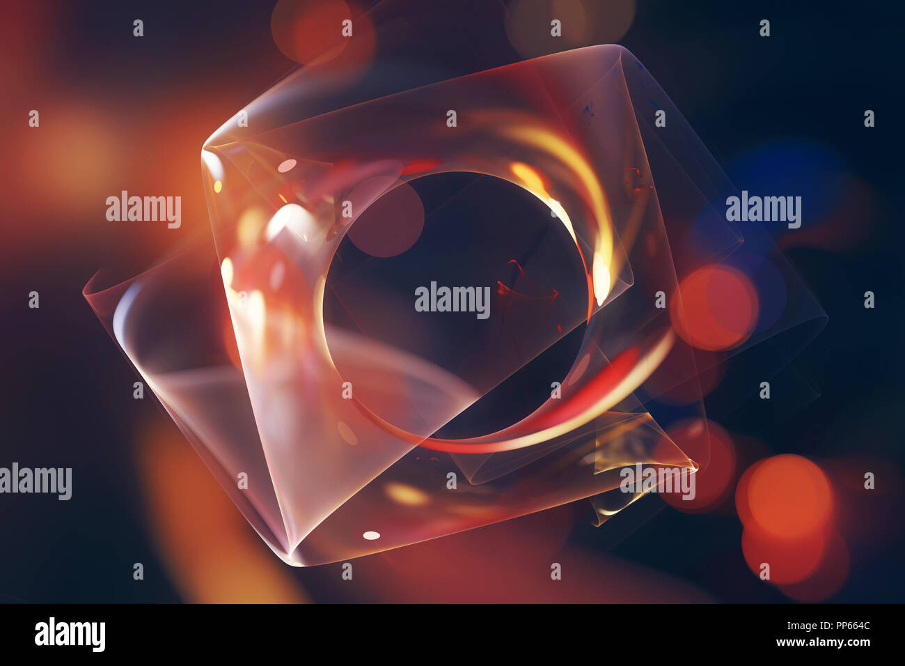 Bunt leuchtende fraktale Oberfläche, computer-generierte Zusammenfassung Hintergrund, 3D-Rendering Stockfoto