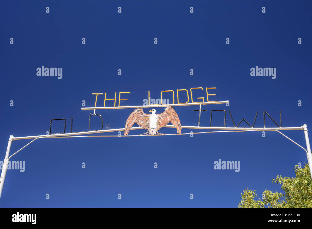 Zeichen der Lodge, Altstadt, Alte Halls Creek, Kimberley Region, Western Australia, Australien Stockfoto