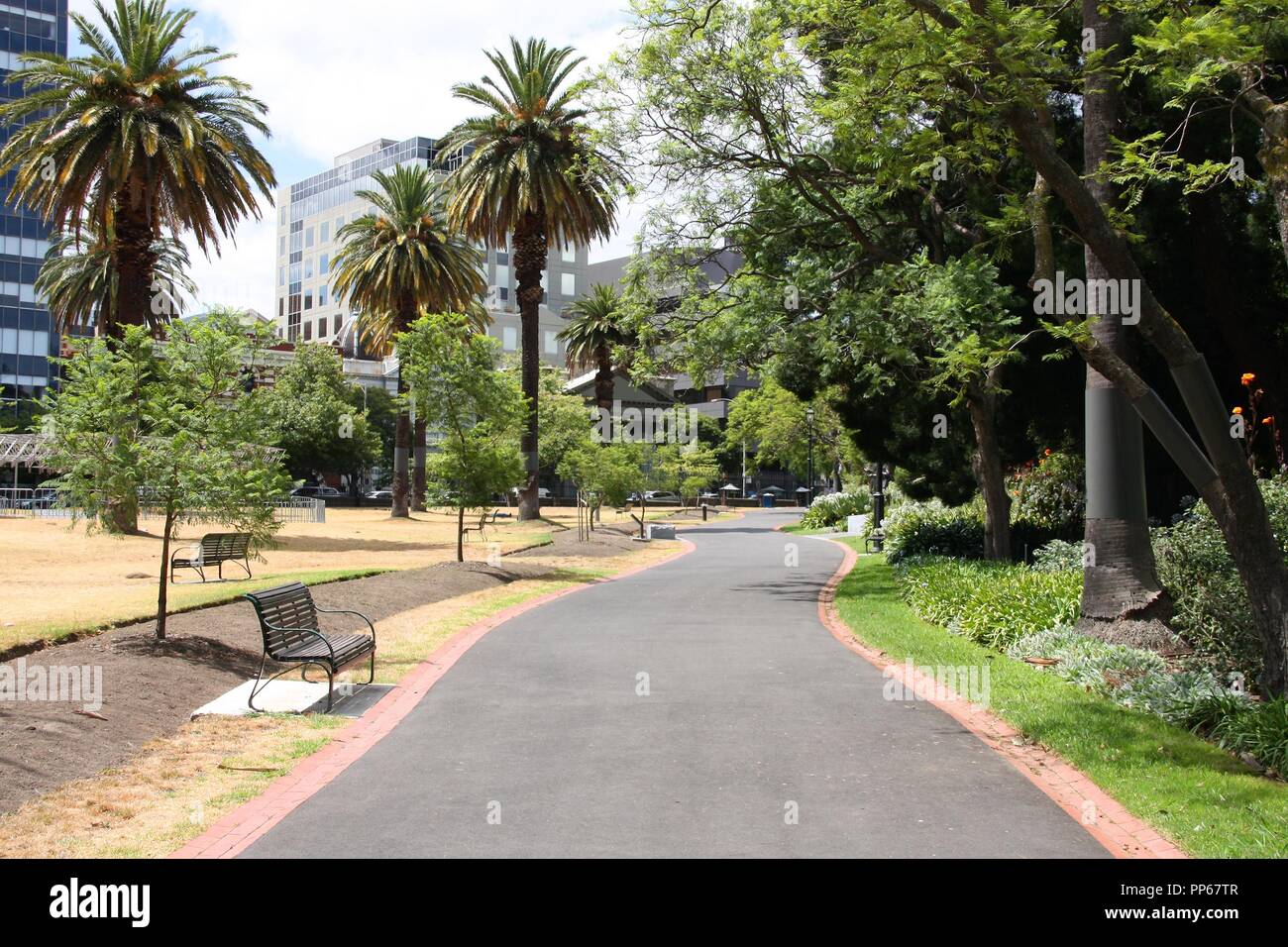 Melbourne in Victoria, Australien. Das Parlament Gärten, berühmten Park- und Erholungsgebiet. Stockfoto