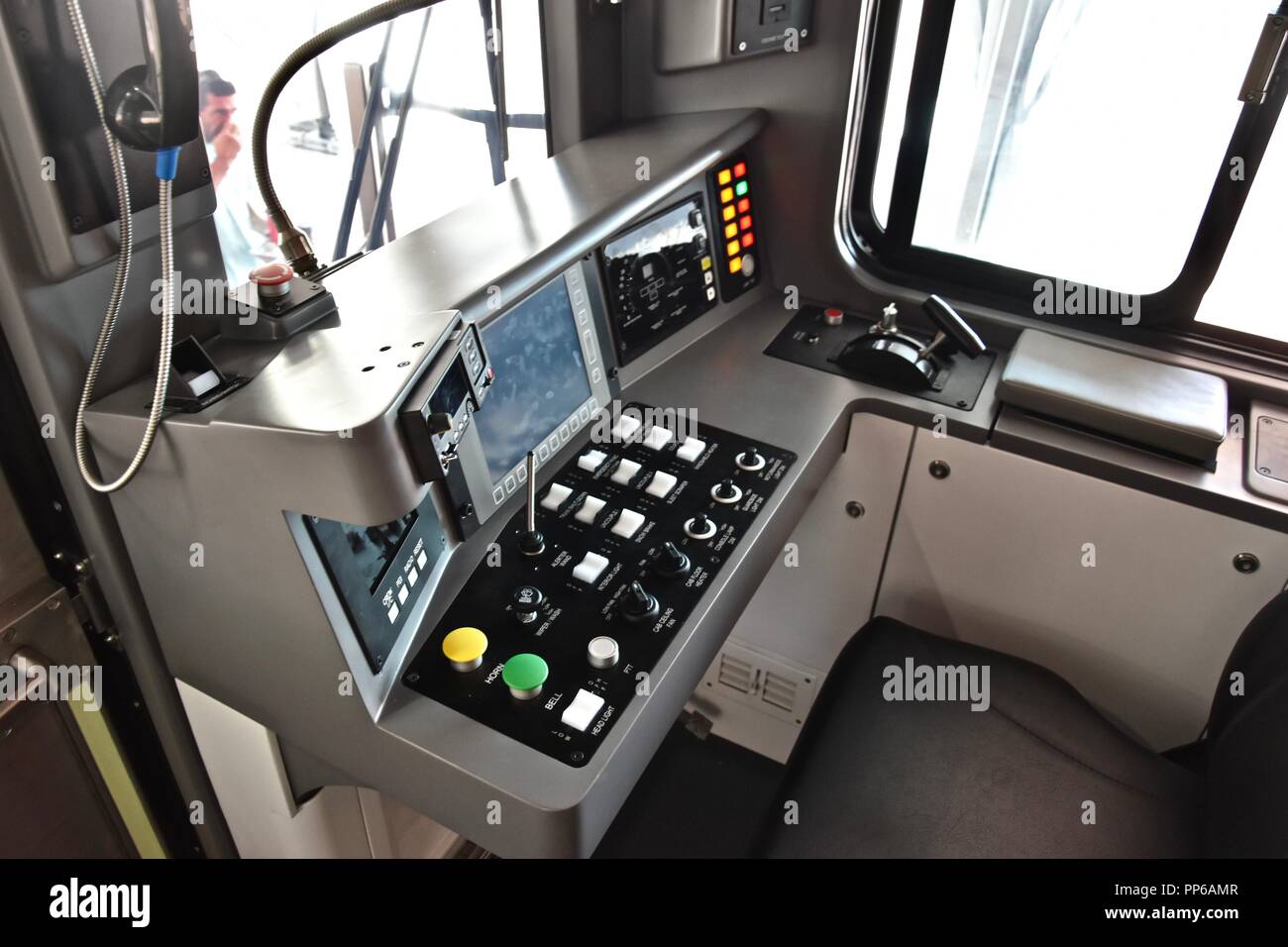 Prototyp MBTA Red Line Auto auf Anzeige in Boston hergestellt von Crrc Stockfoto
