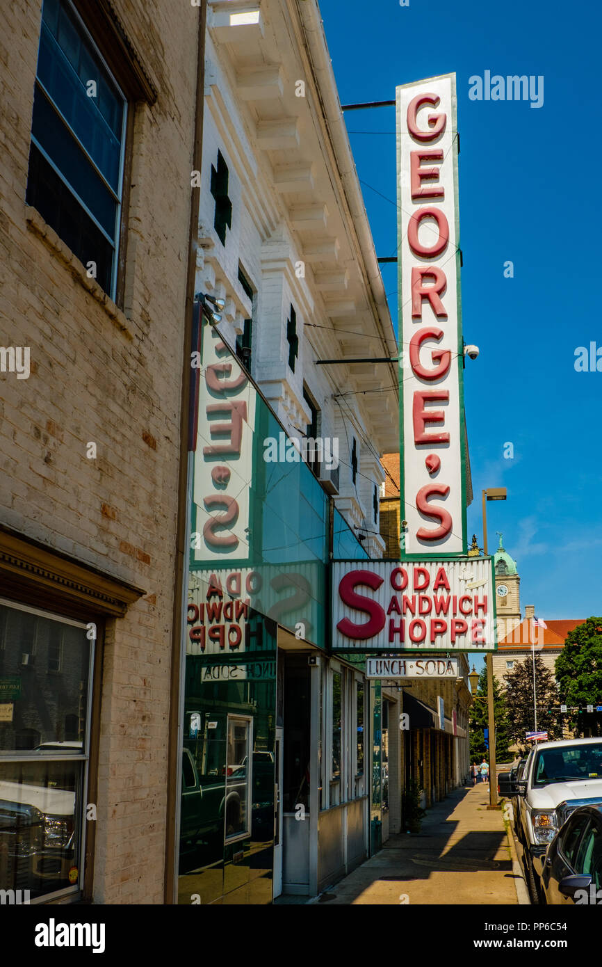 Georges Soda Shop, 65 East Market Street, Harrisonburg, Virginia Stockfoto