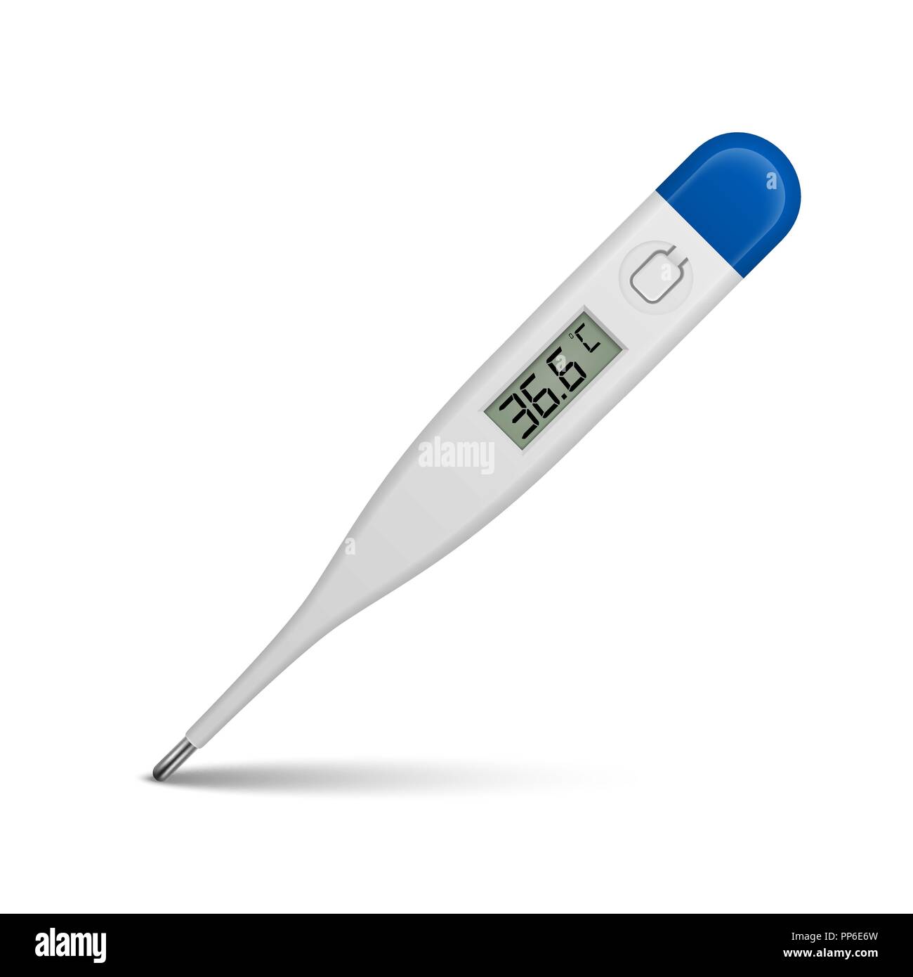 Vektor realistische 3D-Celsius elektronische medizinische Thermometer zur  Messung von Symbol closeup auf weißem Hintergrund. Clip Art, Design  Template für Grafiken. Ansicht von vorn Stock-Vektorgrafik - Alamy