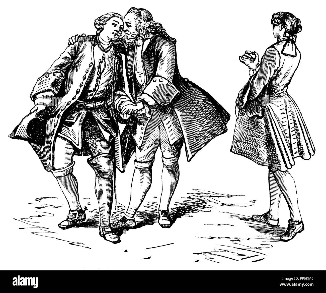 Geflecht und Revolution Kostüme (1720-1750), Frankreich, bürgerlichen Kostüm (1730-1740), anonym 1896 Stockfoto
