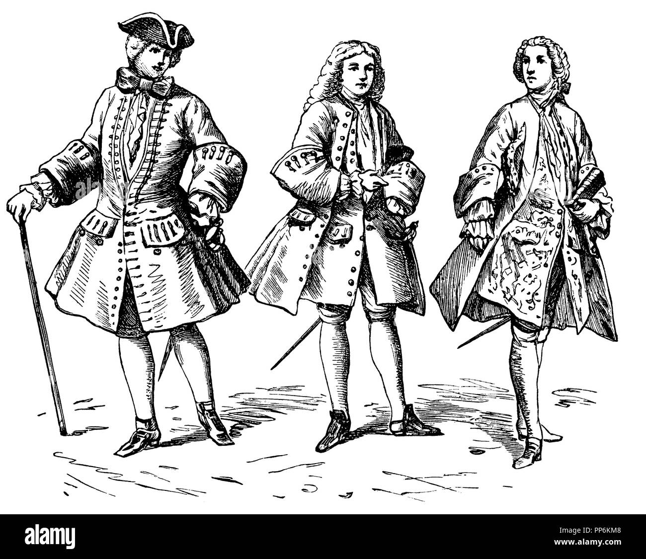 Geflecht und Revolution Kostüme (1720-1750), Frankreich 1720-1730, anonym 1896 Stockfoto