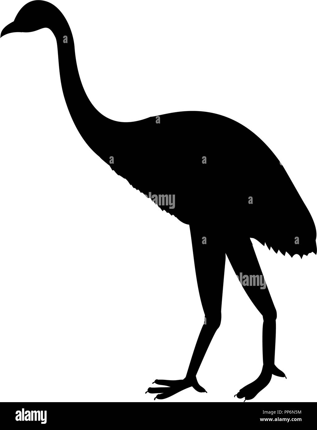 Dinornis Owen silhouette prähistorische Vogel ausgestorbenen Tier Stock Vektor