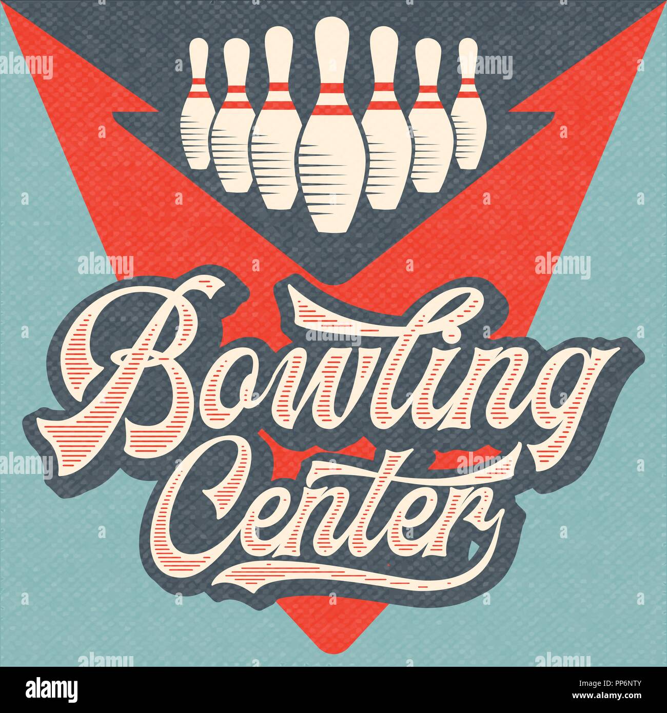 Retro Werbung bowling Poster. Vintage Poster. Vector EPS 10. Stock Vektor