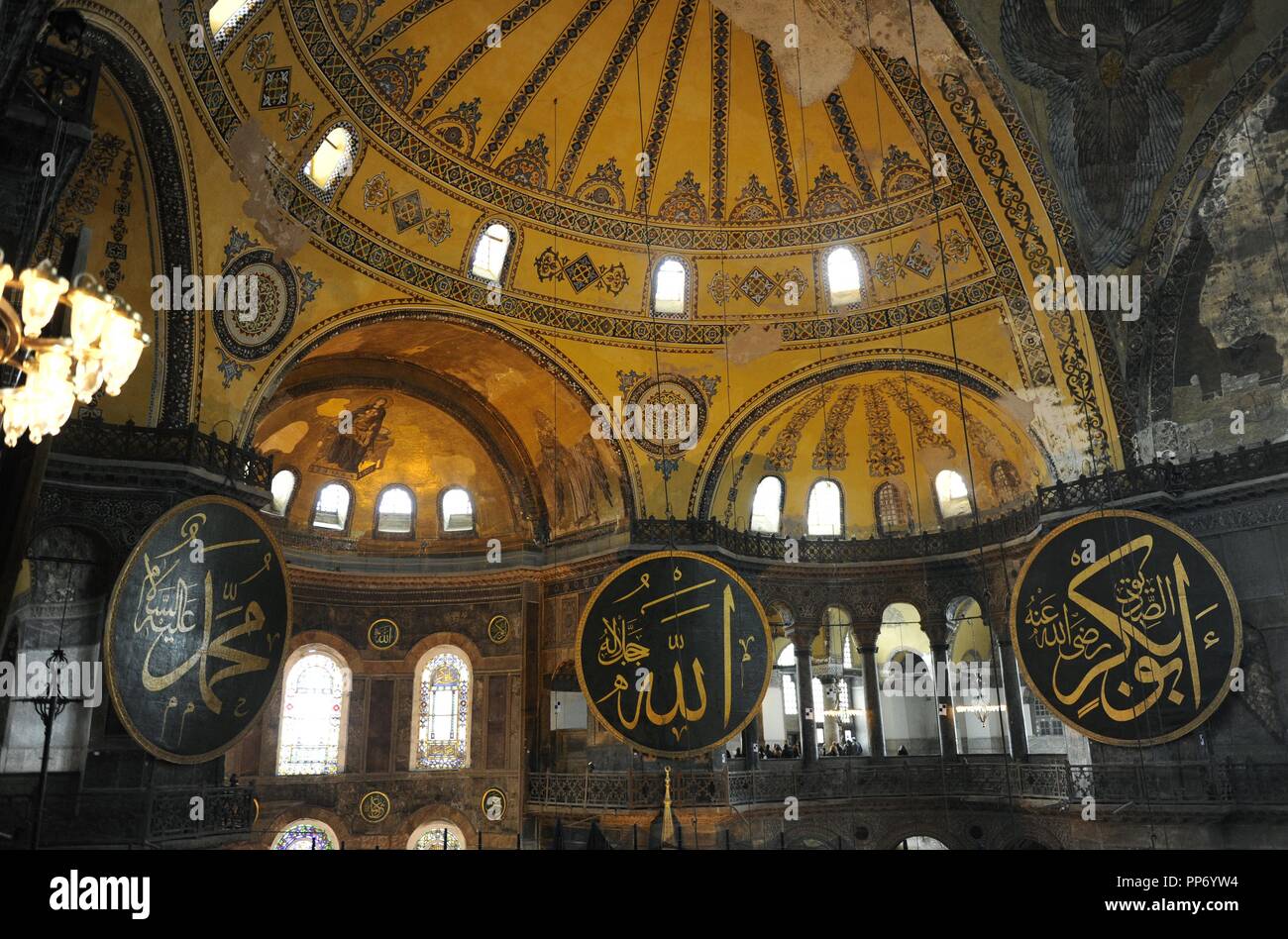 Turkei. Istanbul. Hagia Sophia. Innenraum. Stockfoto