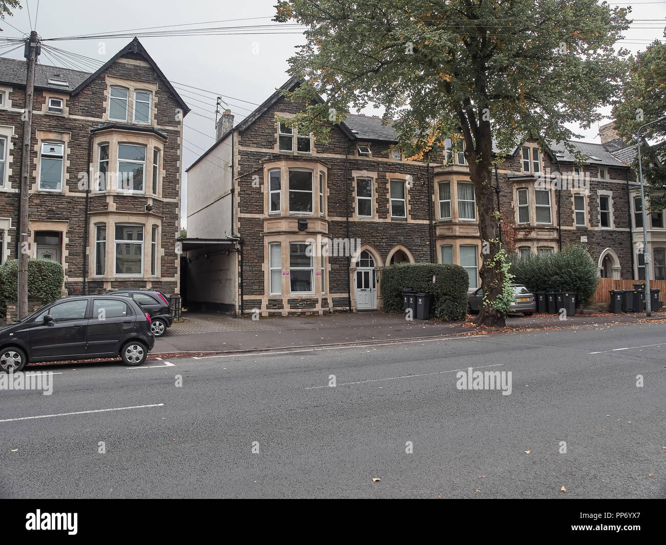 Cardiff, Großbritannien - 16 September, 2018: Blick auf den Straßen der Stadt Cardiff Stockfoto