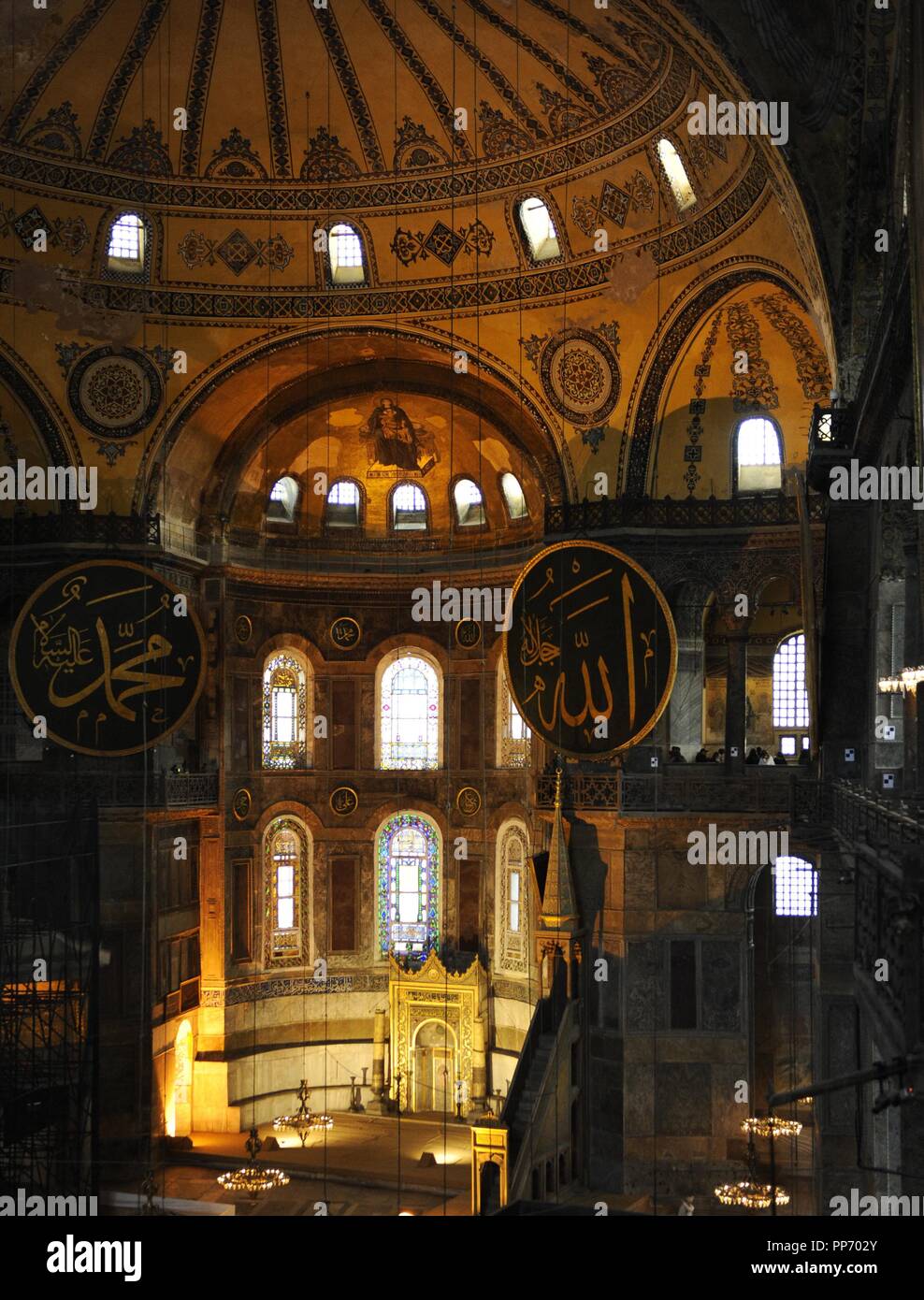 Turkei. Istanbul. Hagia Sophia. Innenraum. Stockfoto
