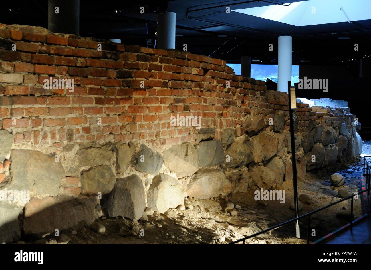 Mittelalterlichen Museum. Abschnitt der Stadtmauer, um 1530. Stockholm. Schweden. Stockfoto