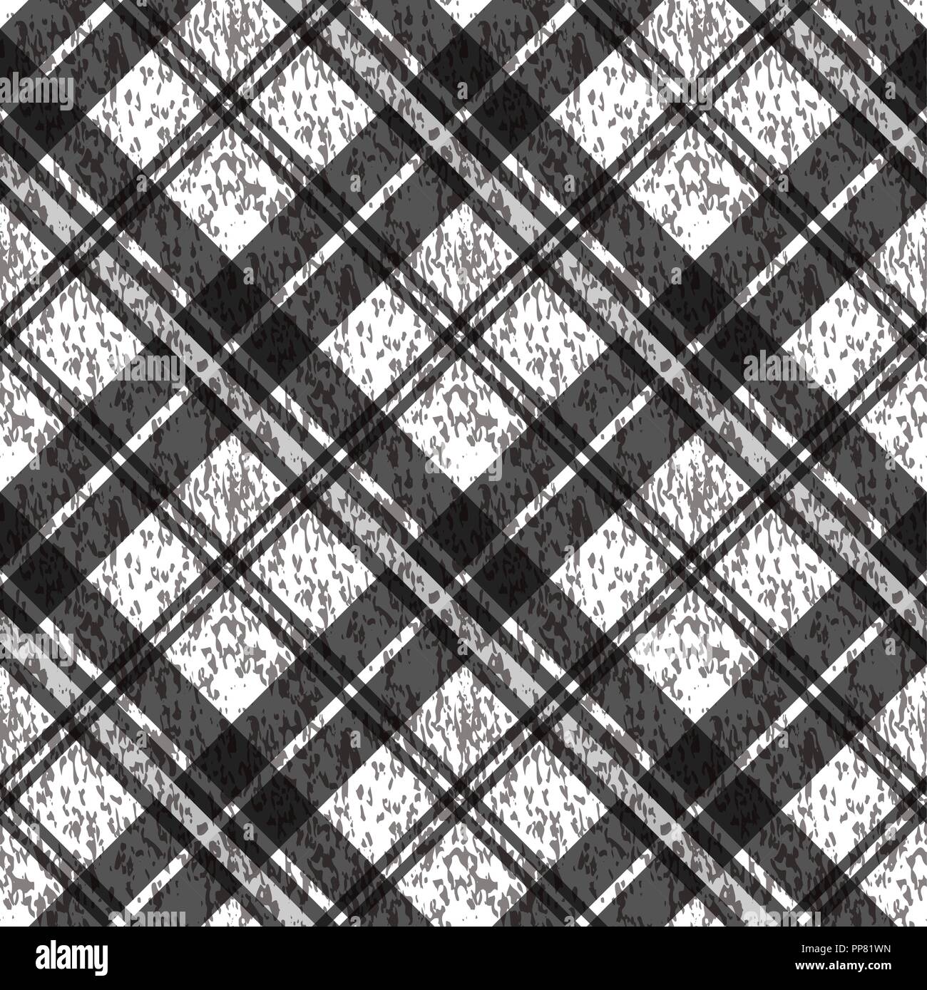 Schwarz und Weißen Stoff Textur Check Tartan nahtlose Muster. Vector Illustration.eps 10. Stock Vektor
