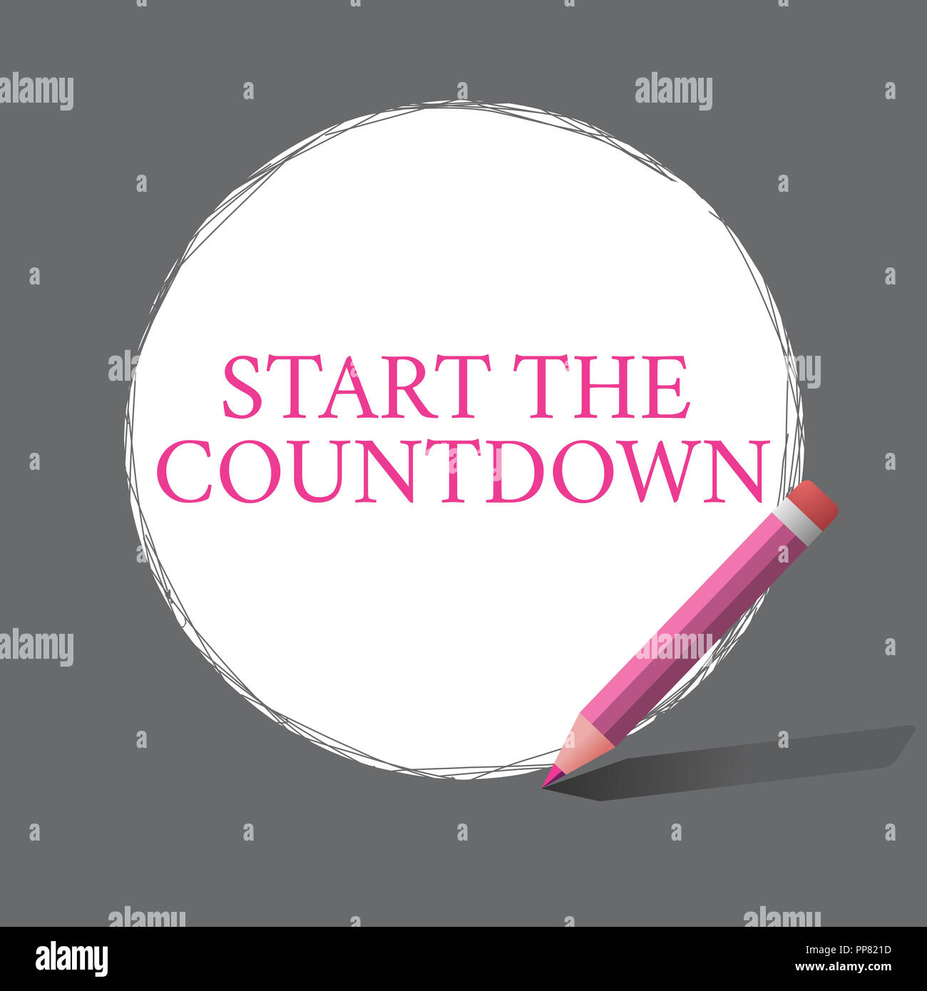 Handschrift Text schreiben den Countdown starten. Begriff Sinne Folge von Rückwärts  Zählen der Timer eingestellt Stockfotografie - Alamy