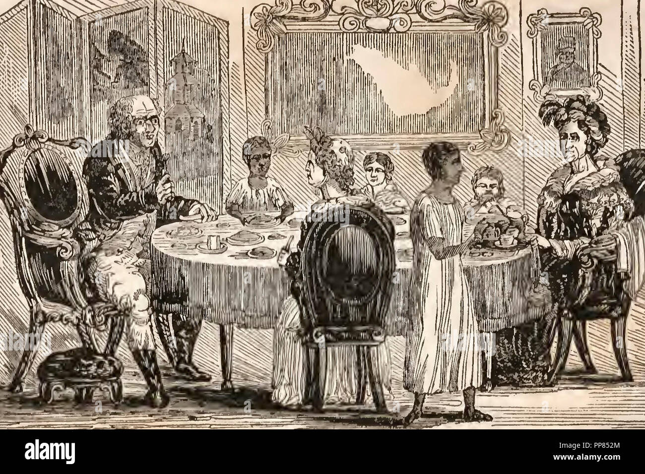 Familie Zusammenschluss unter slave Inhaber in der Antebellum amerikanischen Süden Stockfoto